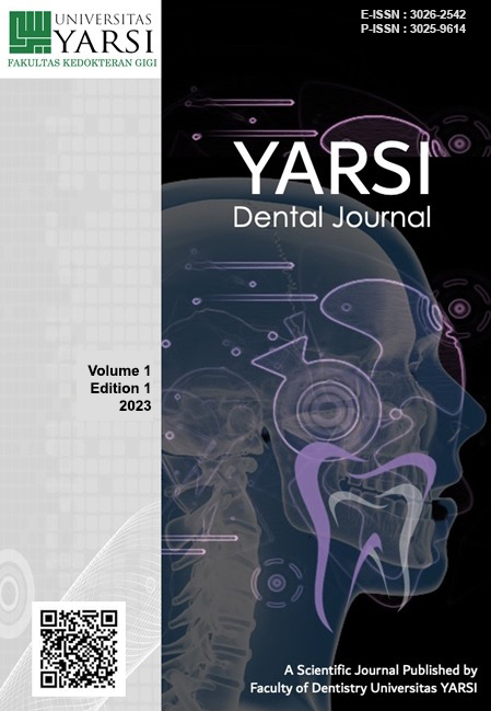 					View Vol. 1 No. 01 (2023): YARSI DENTAL JOURNAL
				